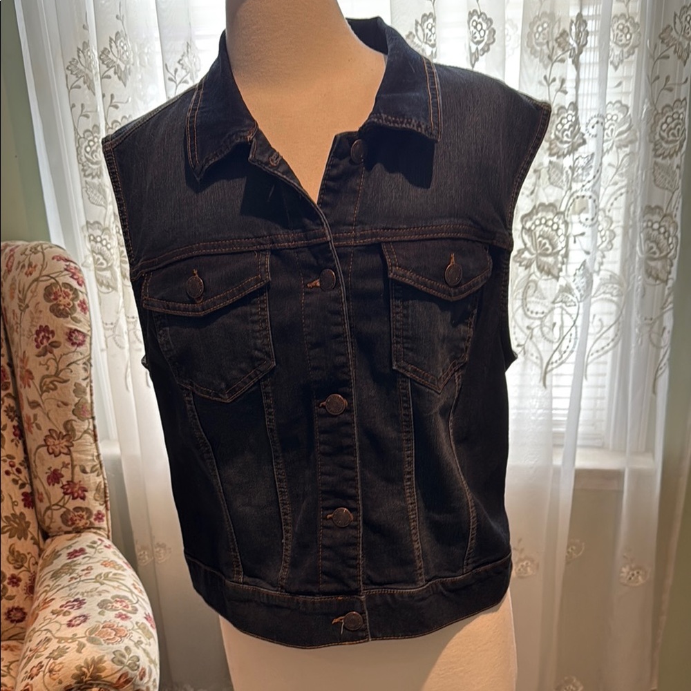 Dark Blue Denim Vest